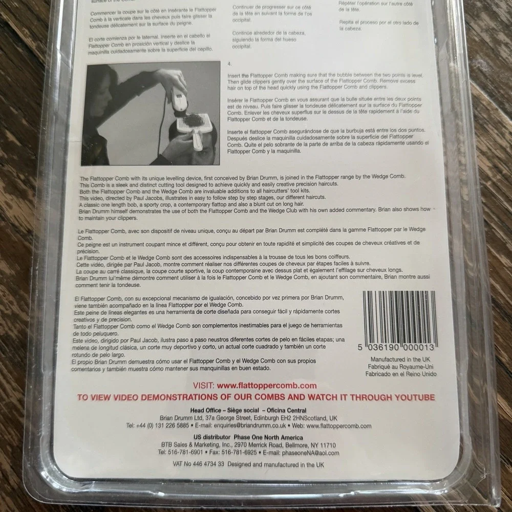 Brian Drumm Flattopper Clipper Cutting Made Easy‎ Level Comb New In Box w/Level